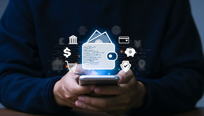 What makes them essential for restoring a digital wallet2 1 - Incryptocoin Person holding a smartphone with crypto wallet icons, emphasizing the process of crypto wallet recovery and accessing digital assets securely.