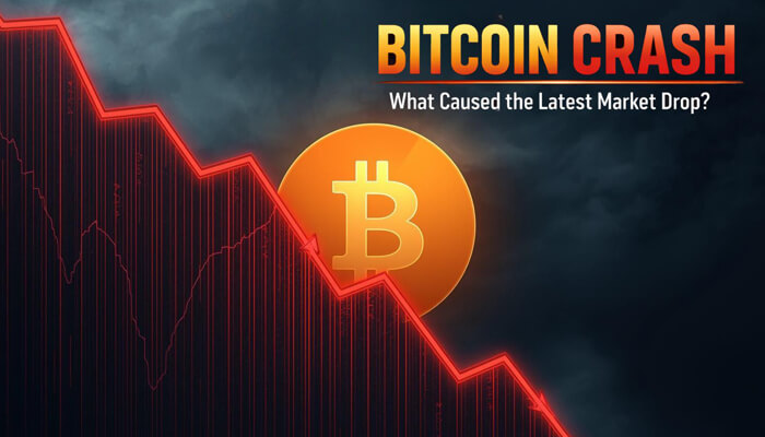 Bitcoin Crash: A downward trend in the market as Bitcoin struggles with price drops during the latest market crash.