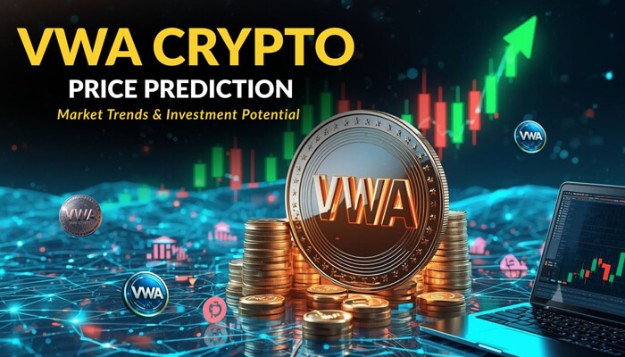 WA Crypto price prediction with rising market trends and investment potential shown on a digital financial graph.