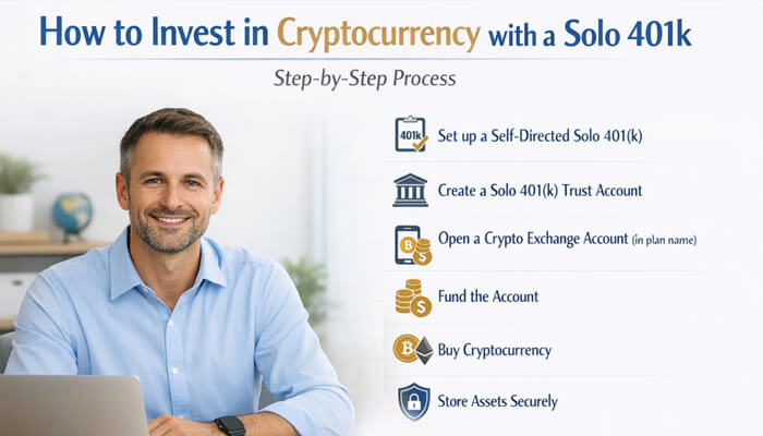 How to Invest in Cryptocurrency with a Solo 401k 1 - Incryptocoin Solo 401k Cryptocurrency step-by-step process with self-directed account setup and crypto investing