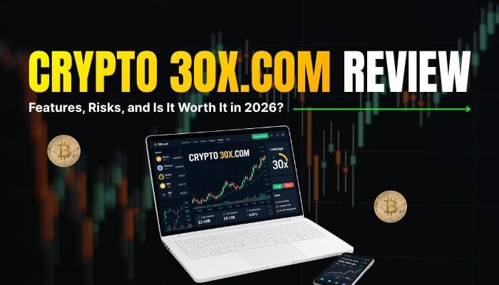 crypto 30x.com review interface with trading charts, features overview, and 30x leverage platform display