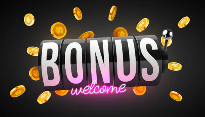 Why Players Search for a Bitcoin Casino Welcome Bonus 1 - Incryptocoin Bitcoin Casino Welcome Bonus concept with glowing bonus text and falling coins representing crypto casino rewards and promotions