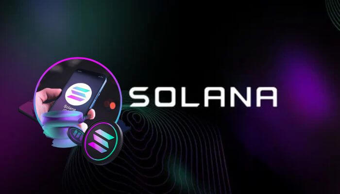 Core Solana Blockchain Development Services 1 - Incryptocoin Solana Blockchain Development Services mobile blockchain payment and Web3 technology illustration with Solana branding