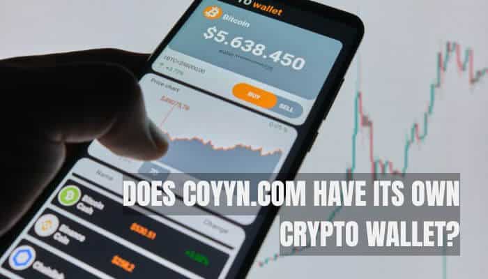 Does Coyyn com Have Its Own Crypto Wallet 1 - Incryptocoin Coyyn.com Crypto wallet guide showing a smartphone with Bitcoin wallet and crypto market data