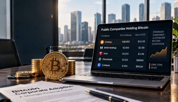 How Corporate Bitcoin Holdings Could Affect the 2028 Halving - Incryptocoin FintechZoom.com Crypto Halving corporate Bitcoin holdings displayed on a laptop with Bitcoin coins