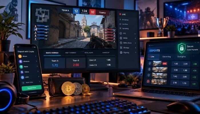 What Makes a Good Esports Betting Site 2 - Incryptocoin Best Esports Betting Sites comparison showing esports odds, crypto payments, live betting, and gaming markets.